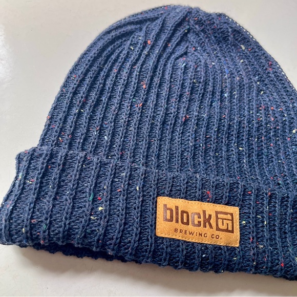 Block 15 Brewing Blue Knit Beanie Hat - Picture 4 of 6